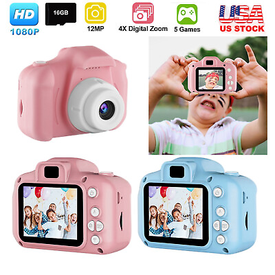 #ad 12MP 1080P FHD Digital Camera Camcorder w 16GB MMC Card for Kids Children Gifts $20.67