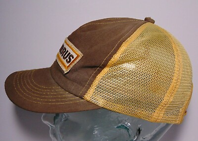 #ad Old 1980s BURRUS PATCH SNAPBACK VINTAGE TRUCKER HAT MADE IN USA K PRODUCTS $24.49