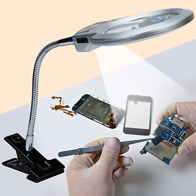 #ad Magnifying Glass with Light Stand Desk Lamp Magnifier Glass for Close Work $13.03
