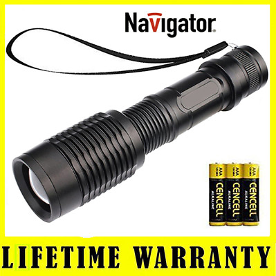 #ad Metal Adjustable Focus Zoom LED Flashlight Torch With Battery $1.99