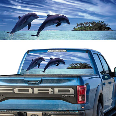 #ad P11 Dolphin Dolphins Rear Window Graphic Decal SUV jeep $19.99