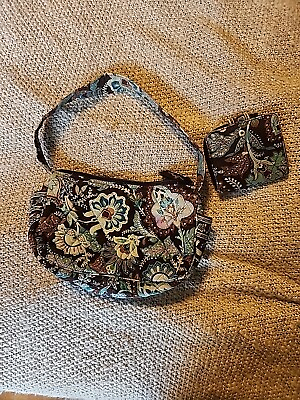 #ad Vera Bradley Small Floral Purse With Matching Wallet $14.99