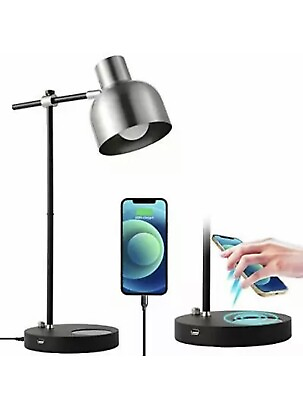 #ad Betsy Modern LED Table Lamp Desk Lamp with Wireless Charger and USB Ports Mid... $15.90