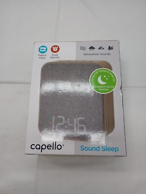 #ad Capello Wood Sound Sleep Digital Alarm Table Clock Gray Open Box $9.03