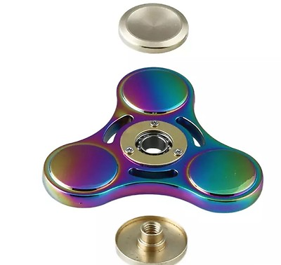 #ad Fidget Spinner Rainbow Zinc Alloy High Speed Focus Toy New heavy duty w case $12.50