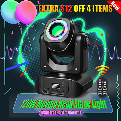 #ad 120W LED Moving Head Stage Light 8PatternsPrism 8Colors Spotlight DMX DJ Lights $89.99
