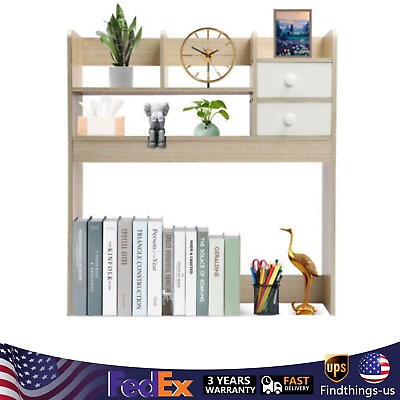 #ad Desk Bookshelf Desktop Organizer Display Shelf Dorm Office Desk Book Shelf $35.91