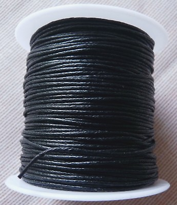 #ad 10 yards Waxed Cotton Cord 1mm String Bracelet Rope Lace Necklace 10 Colors $5.49