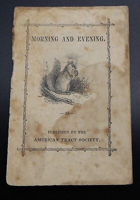 #ad Morning and Evening Antique 1850c Miniature Toy Book $24.49