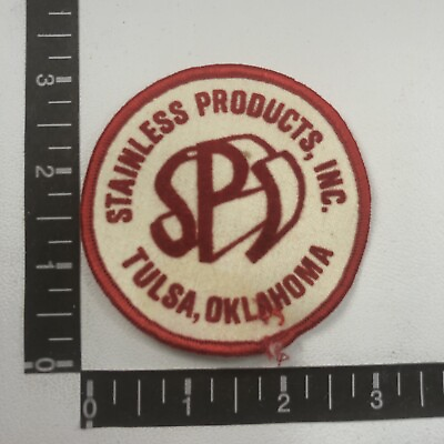 #ad Vtg STAINLESS PRODUCTS INC. TULSA OKLAHOMA Advertising Patch C066 $6.11