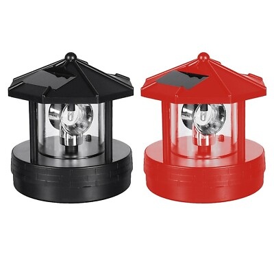 #ad 1 Pcs LED Solar Rotating Lighthouse Garden Light Outdoor Waterproof Street Light $23.70