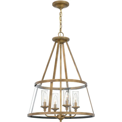 #ad Quoizel Barlow 4 Light 20 inch Weathered Brass Pendant Ceiling Light $334.99