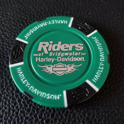 #ad RIDERS OF BRIDGEWATER HD UNITED KINGDOM Green Black International Harley Chip $8.99