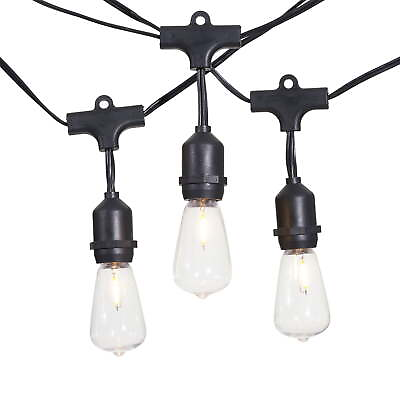 #ad 15 Count Shatterproof Edison Bulb Outdoor String Lights with Black Wire $26.35