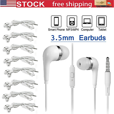 #ad 5 500pc 3.5mm Headphones Earbuds Earphones for Samsung Cell Phone LG W MIC Lot $299.99