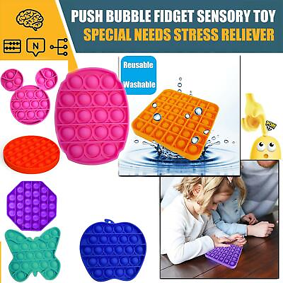 #ad Push Popping Bubble Special Needs Silent Sensory Fidget Kids Toy Autism GBP 1.99