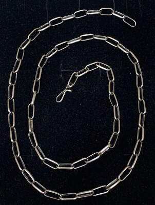 #ad Navajo Handmade Sterling Silver Paper Clip Chain Necklace 24 Inch 11 Grams $82.00