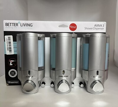 #ad Shower Dispenser Three Chamber Chrome Better Living Products Brand New $39.99