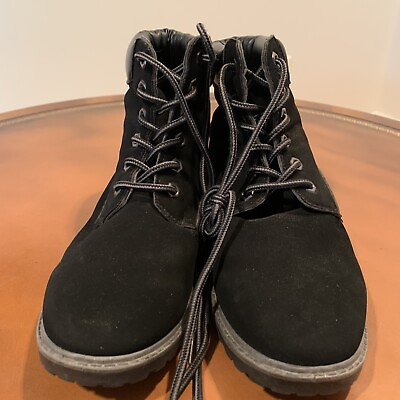 #ad WEEBOO BLACK COMBAT MOTO BOOTS LACE UP WOMENS SIZE 7 Combat Boots Shoes $13.99