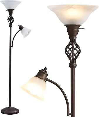 #ad Torchiere Floor Lamp for Living Room LED Standing Reading Light for Bedroom $55.19