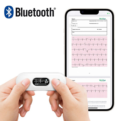#ad Portable Heart Rate Monitor with ECG Bluetooth Free App 30s 5mins ECG Recording $69.99
