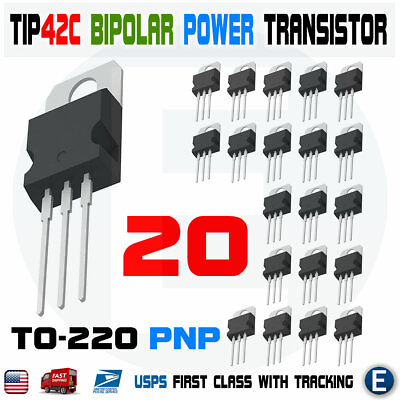 #ad 20pcs TIP42C TIP42 PNP Bipolar Power Transistor TO 220 100V 6A 65W $12.32