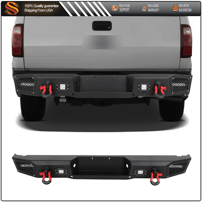 #ad Top Steel Rear Bumper Lights amp; D Rings For 1999 2016 Ford F250 F550 Super duty $528.75