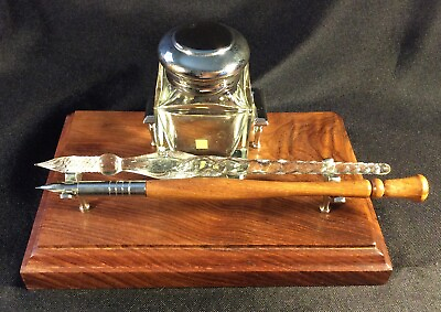#ad The Squire’s Desk The Writing Collection Beautiful Desk Set Inkwell And Pens $150.00