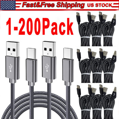 #ad Braided USB C Type C Fast Charging Data SYNC Charger Cable Cord 3 6 10FT Lot $45.49