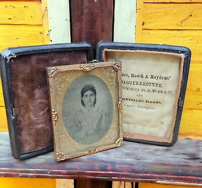 #ad Antique Cased Tintype Circa 1870s Holmes Gorgeous Young Wealthy Lady Pregnant $82.49