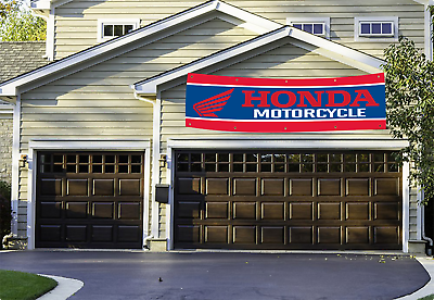 #ad Honda Motorcycle 2x8 FT Banner Bike Racing Flags Garage Wall Decor Workshop NEW $13.97