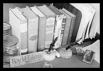 #ad Roy Takeno#x27;s Desk by Ansel Adams Art Print $194.99