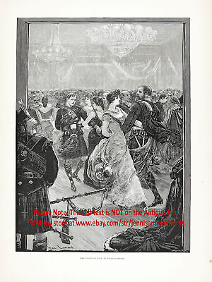 #ad #ad Scotland Gaelic Society Highland Ball Dance Large 1880s Antique Print amp; Article $49.95