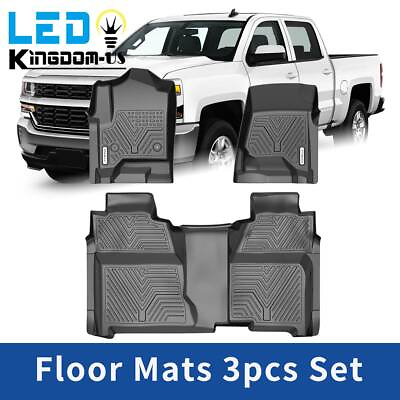 Floor Mats Liners for Chevy Silverado GMC Sierra 1500 Crew Cab TPE All Weather $98.99