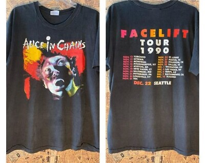 #ad Alice In Chains Facelift 1990 Tour T Shirt Vintage $25.19