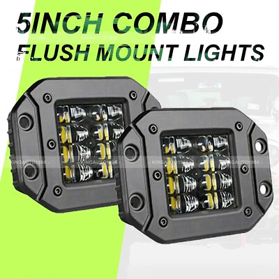 #ad 5#x27;#x27; inch Flush Mount 200W LED Work Light Bar Rear Bumper Reverse Pods Wire $29.99