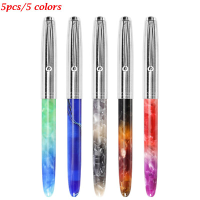 #ad 5Pcs 5 colors Jinhao 51A Acrylic Fountain Pen EF F M Art Bent Nib Writing New #s $28.76