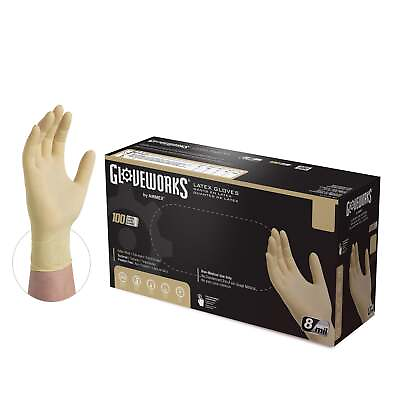 #ad #ad GLOVEWORKS Heavy Duty Ivory Latex Industrial Disposable Glove 8 Mil $131.98