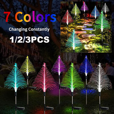 #ad LED Stake Lights Solar Christmas Tree Light Waterproof Outdoor Pathway Decor USA $12.08