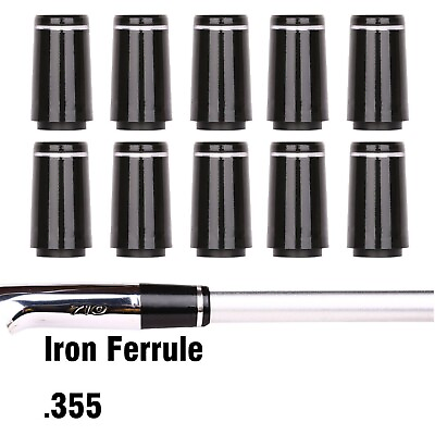 #ad 20pcs Tip .355 Custom Black Golf Ferrules For Taper Tip Iron Wedge $16.19