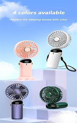 #ad 5000mah Portable Handheld Personal MINI face Fan 5Speeds Rechargeable for Travel $16.99