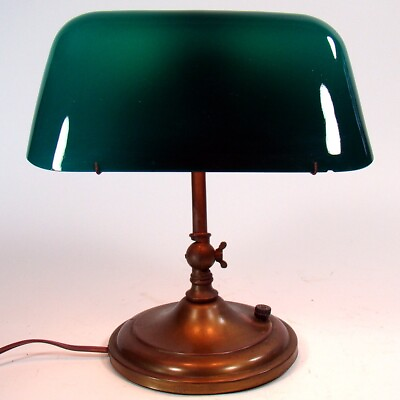 #ad Signed Emeralite Desk Lamp Unusual $495.00