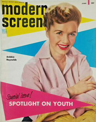 #ad Modern Screen June 1953 Vtg Celebrity Magazine Debbie Reynolds Youth Spotlight $24.95