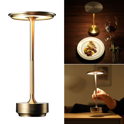 #ad Modern LED Table Lamp Touch Dimmable USB Rechargeable Bar Night Light Cordless $33.24