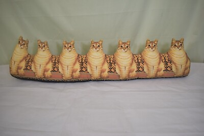#ad Lesley Anne Vintage Door Draft Stopper Sewn Weighted Fabric Row Kitty Cats 1997 $65.00