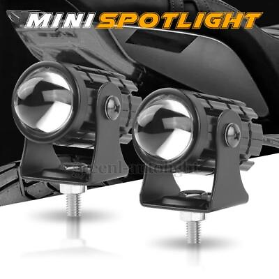 #ad 2PCS Motorcycle LED Spot Light Headlight Fog White Yellow Hi Lo Beam Driving ATV $17.98