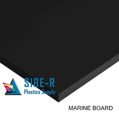 #ad MARINE BOARD HDPE HIGH DENSITY POLYETHYLENE BLACK 1 2quot; THICK PICK YOUR SIZE^ $107.94