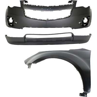 #ad 20983230 25798743 22846917 New Bumper Covers Fascias Set of 3 for Chevy Driver $458.73