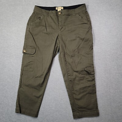 #ad Democracy Jeans Womens 16w Military Green Cargo Ankle Pants 36x25 $19.99