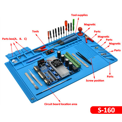 #ad Anti Static Magnetic Silicone Pad Desk Heat Insulation Mat For Solder Repair EUR 7.71